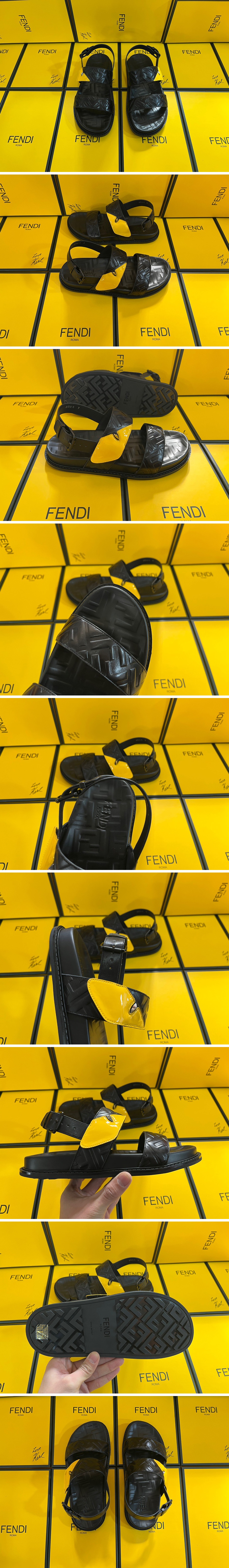 [홍콩명품,FENDI] 펜디 23SS 몬스터 아이 FF패턴 가죽 샌들, SE1549, S3, 무브타임사이트,인터넷명품쇼핑몰,남자명품,슈즈,신발