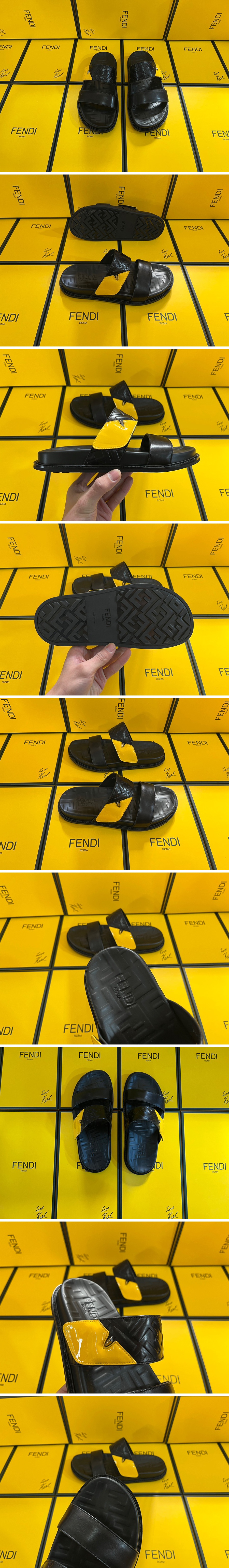 [홍콩명품,FENDI] 펜디 23SS 몬스터 아이 FF패턴 가죽 샌들 슬리퍼, SE1550, S3, 무브타임사이트,인터넷명품쇼핑몰,남자명품,슈즈,신발