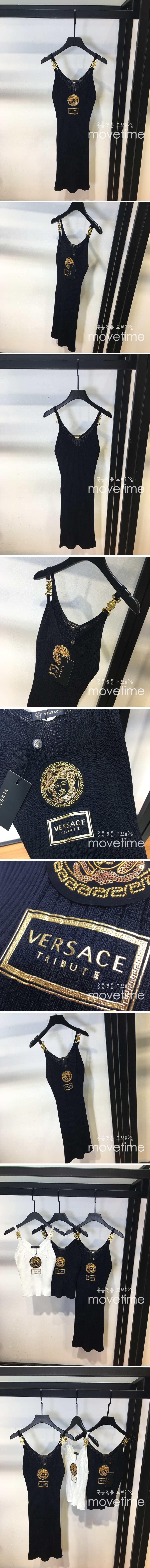 [홍콩명품.VERSACE] 베르사체 23SS 여성 로고 니트 탑 드레스 (블랙), BM6571, W2, 홍콩명품쇼핑몰,인터넷명품,온라인명품사이트,해외명품,해외직구