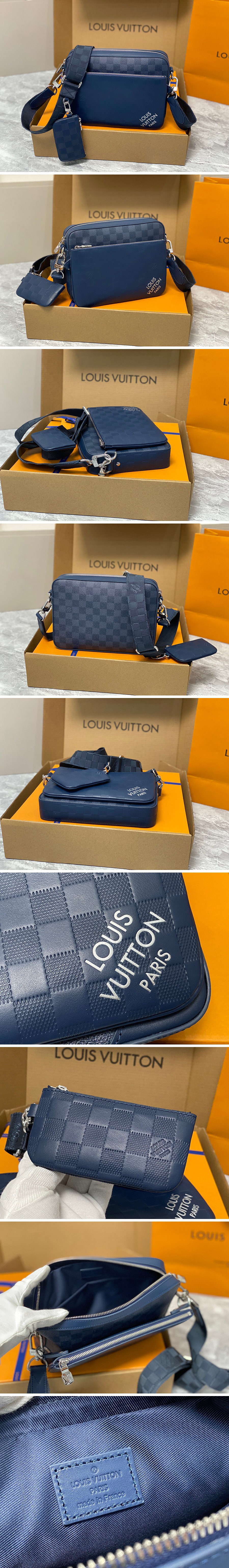 [홍콩명품.LOUIS VUITTON] 루이비통 23SS 다미에 트리오 메신저 블루 사파이어 N40438 (네이비), BGM1614, BDA, 홍콩명품가방,명품쇼핑몰,크로스백,핸드백,구매대행,무브타임