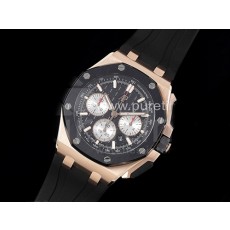 [홍콩명품시계.AUDEMARS PIGUET] 오데마피게 로얄오크 오프쇼어 44mm 로즈골드 크로노 블랙 세라믹 베젤 블랙 다이얼, 남자명품시계,워치,중년남자,SA,명품시계,고무밴드