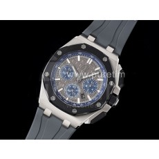 [홍콩명품시계.AUDEMARS PIGUET] 오데마피게 로얄오크 오프쇼어 44mm 크로노 블랙 세라믹 베젤 그레이 다이얼, 남자명품시계,워치,중년남자,SA,명품시계,고무밴드