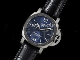 [홍콩명품시계.PANERAI] 파네라이 팸1279 루미너 GMT 블랙카본베젤 블루 다이얼, 무브타임,남자명품시계,워치,남자,SA,가죽밴드