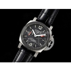 [홍콩명품시계.PANERAI] 파네라이 팸1279 루미너 GMT 블랙카본베젤 블랙 다이얼, 무브타임,남자명품시계,워치,남자,SA,가죽밴드