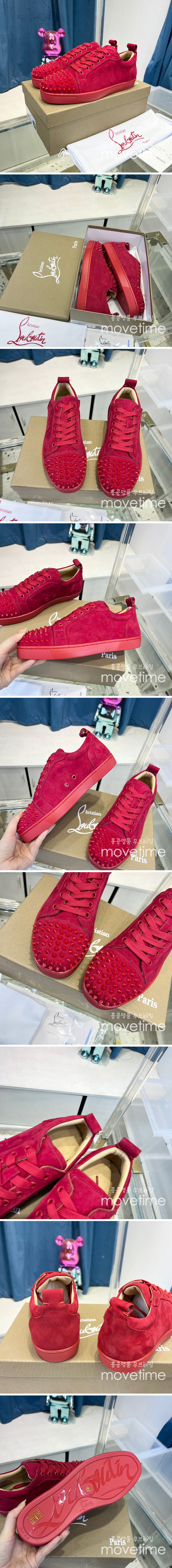 [홍콩명품.Christian Louboutin] 크리스챤루부탱 23SS 로고 가죽 스니커즈 (레드), SE1883, ALW, 무브타임사이트,인터넷명품쇼핑몰,남자명품,슈즈,신발