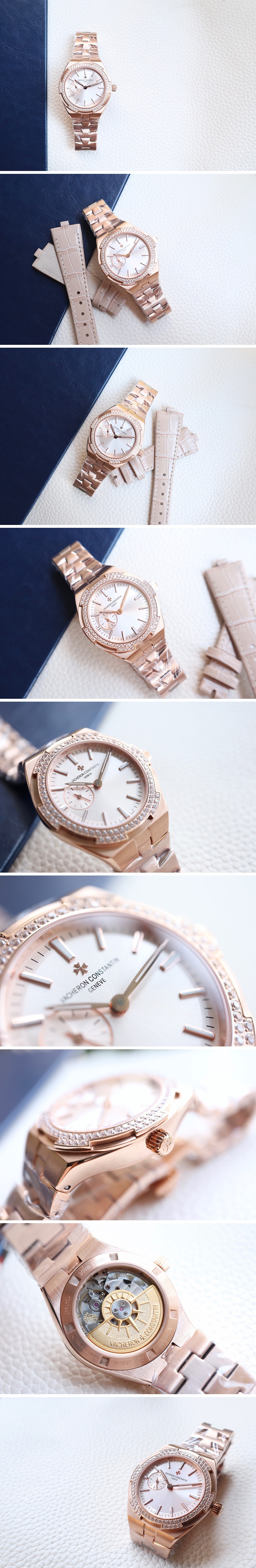 [홍콩명품시계,VACHERON CONSTANTIN] 바쉐론콘스탄틴 오버시스 셀프 와인딩 (로즈골드), 36-10.8mm, 여자명품시계,워치,SA,명품시계