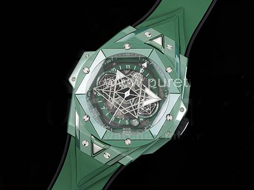 [홍콩명품시계.HUBLOT] 휴블럿 빅뱅 상블러우 II 그린 세라믹 베젤 크로노 스켈레톤 다이얼, 남자명품시계,워치,손목시계,명품직구