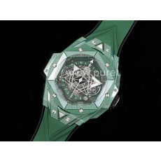 [홍콩명품시계.HUBLOT] 휴블럿 빅뱅 상블러우 II 그린 세라믹 베젤 크로노 스켈레톤 다이얼, 남자명품시계,워치,손목시계,명품직구