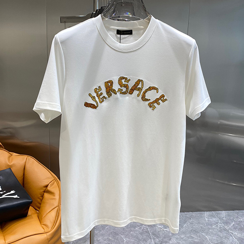 [홍콩명품.VERSACE] 베르사체 23SS 로고 자수 반팔 티셔츠 (2컬러), BM9054, JS, 온라인명품쇼핑몰,남자명품의류,인터넷쇼핑몰,해외직구