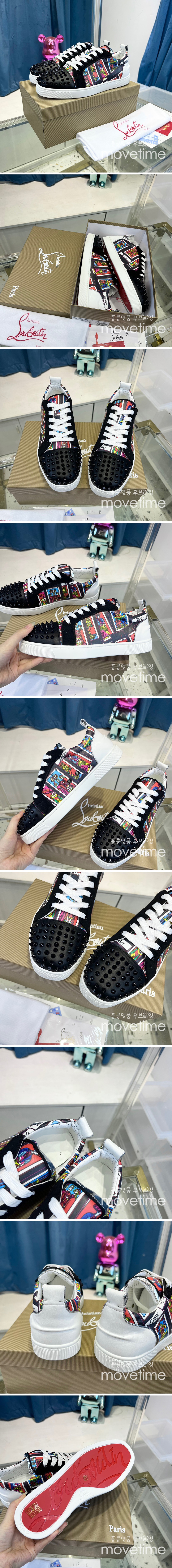 [홍콩명품.Christian Louboutin] 크리스챤루부탱 23SS 로고 가죽 스니커즈, SE2110, ALW, 무브타임사이트,인터넷명품쇼핑몰,남자명품,슈즈,신발