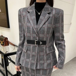 [홍콩명품,PRADA] 프라다 23SS 로고 체크 패턴 울 벨티드 쇼트 자켓, BM9768, TBG, 온라인명품쇼핑몰,남자명품의류,인터넷쇼핑몰,해외직구