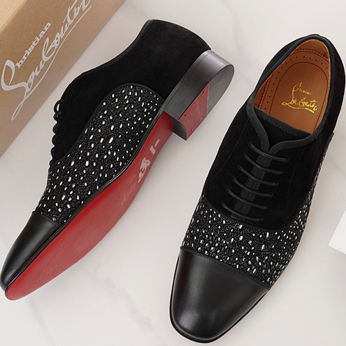 [홍콩명품.Christian Louboutin] 크리스챤루부탱 23SS 로고 가죽 레어어드 정장 구두, SE2150, S2, 무브타임사이트,인터넷명품쇼핑몰,남자명품,슈즈,신발