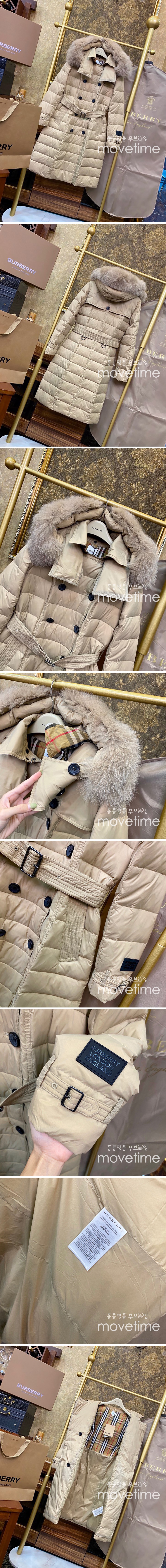 [홍콩명품.Burberry] 버버리 23SS 로고 패딩 퍼후드 코트 (베이지), BM10155, S1F, 홍콩명품가방,명품쇼핑몰,크로스백,핸드백,구매대행,무브타임