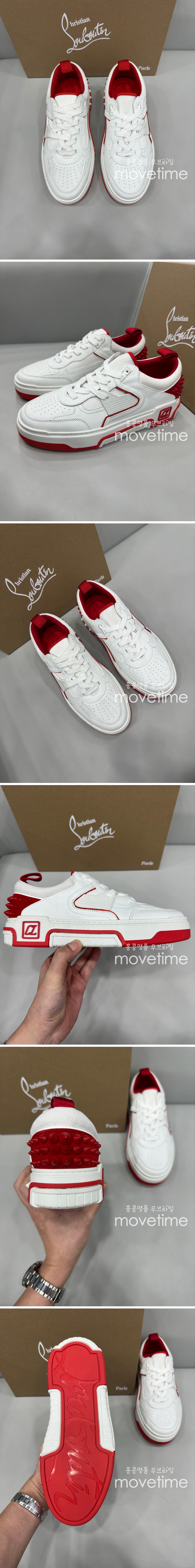 [홍콩명품.Christian Louboutin] 크리스챤루부탱 23SS 로고 남성 가죽 스니커즈 (화이트), SE2210, S2, 무브타임사이트,인터넷명품쇼핑몰,남자명품,슈즈,신발