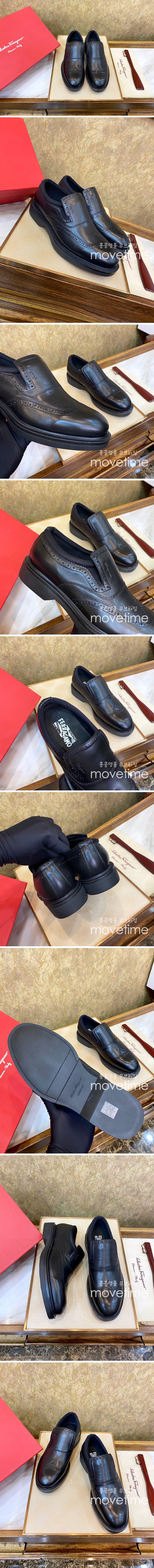 [홍콩명품.FERRAGAMO] 페레가모 23SS 로고 가죽 정정 구두 (블랙), SE2302, S1, 홍콩명품쇼핑몰,무브타임,악세사리,잡화,생활용품