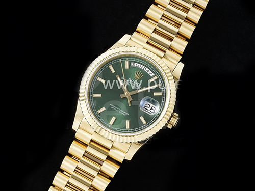 [홍콩명품시계.ROLEX] 로렉스 데이데이트 36mm 옐로우골드 그린 다이얼