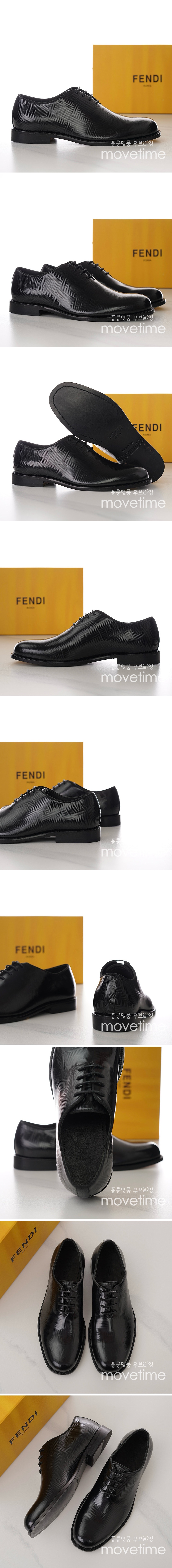 [홍콩명품,FENDI] 펜디 24SS 로고 패턴 가죽 정장 구두 (블랙), SE2404, S2, 홍콩명품쇼핑몰,무브타임,악세사리,잡화,생활용품