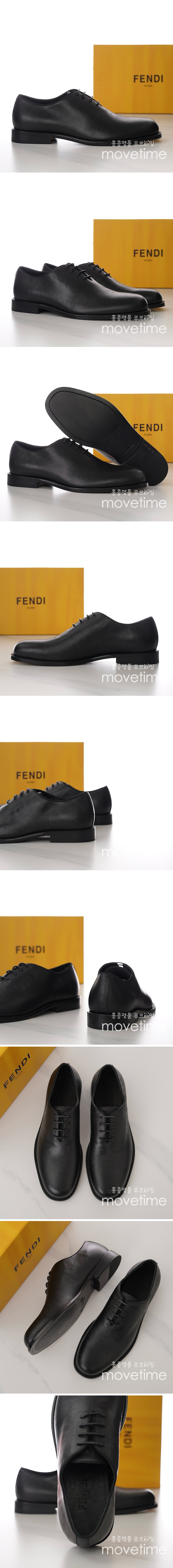 [홍콩명품,FENDI] 펜디 24SS 로고 패턴 가죽 정장 구두 (블랙), SE2405, S2, 홍콩명품쇼핑몰,무브타임,악세사리,잡화,생활용품