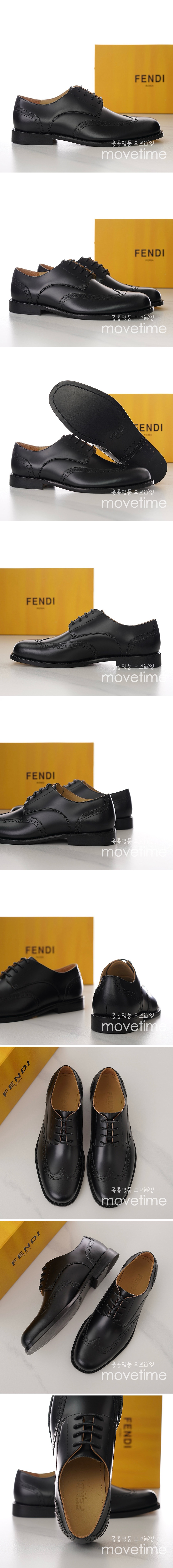 [홍콩명품,FENDI] 펜디 24SS 로고 패턴 가죽 정장 구두 (블랙), SE2408, S2, 홍콩명품쇼핑몰,무브타임,악세사리,잡화,생활용품