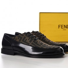 [홍콩명품,FENDI] 펜디 24SS 로고 패턴 레이어드 가죽 정장 구두 (블랙-브라운), SE2414, S2, 홍콩명품쇼핑몰,무브타임,악세사리,잡화,생활용품