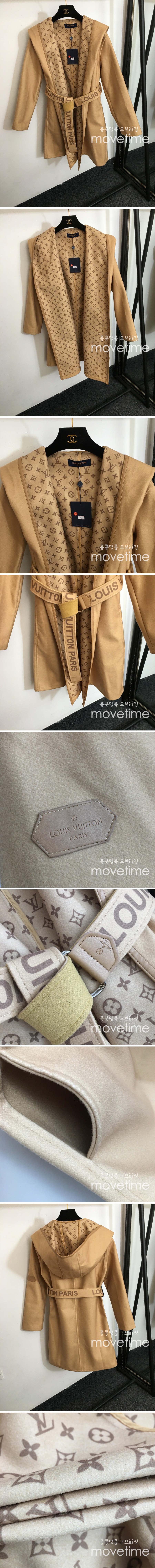 [홍콩명품.LOUIS VUITTON] 루이비통 24SS 로고 모노그램 벨티드 후드 코트 (브라운), BM11516, BR, 홍콩명품의류,구매대행,온라인명품