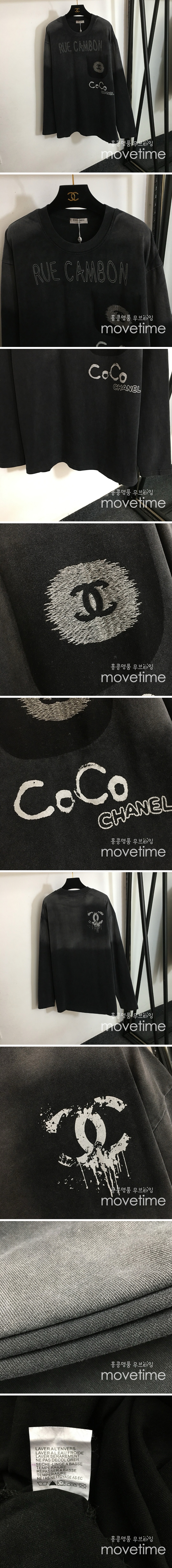 [홍콩명품.CHANEL] 샤넬 24SS 로고 그래픽 여성 빈티지 긴팔 티셔츠 (블랙), BM11525, BR, 홍콩명품의류,구매대행,온라인명품