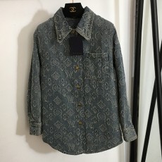 [홍콩명품.LOUIS VUITTON] 루이비통 24SS 로고 여성 모노그램 빈티지 남방 자켓, BM11530, BR, 홍콩명품의류,구매대행,온라인명품