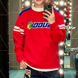 [홍콩명품.Gucci] 구찌 24SS 로고 드래곤 프린트 긴팔 티셔츠 (레드), BM11697, JU, 홍콩명품의류,구매대행,온라인명품