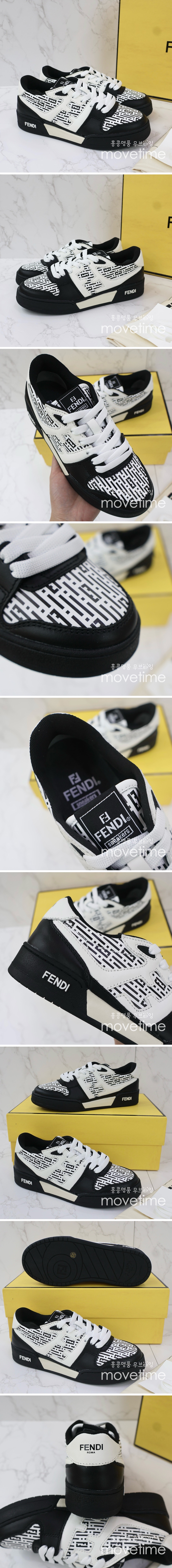 [홍콩명품,FENDI] 펜디 24SS 로고 매치 스니커즈 운동화 7E1643 (블랙-화이트), SE2461, PMD, 홍콩명품쇼핑몰,무브타임,악세사리,잡화,생활용품