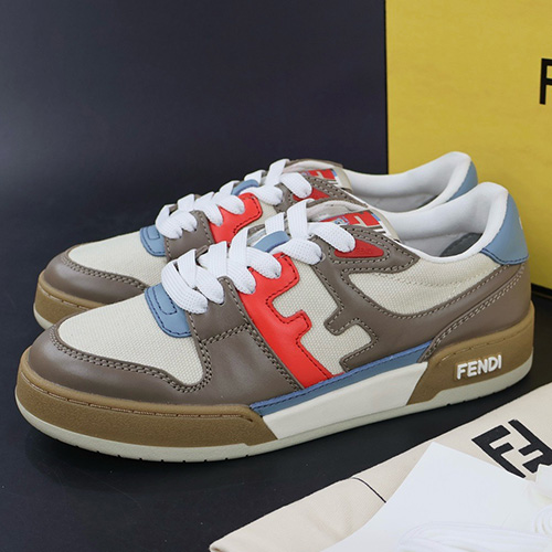 [홍콩명품,FENDI] 펜디 24SS 로고 매치 스니커즈 운동화 (브라운-화이트-레드), SE2462, PMD, 홍콩명품쇼핑몰,무브타임,악세사리,잡화,생활용품