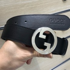 [홍콩명품.Gucci] 구찌 24SS 로고 GG실버버클 가죽 벨트, BT1098, 4.0cm, BRB, 명품레플리카,인터넷쇼핑몰,남자명품,해외직구