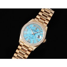 [ROLEX] 로렉스 롤렉스 데이데이트 36mm 로즈골드 다이아몬드 베젤 티파니블루 다이얼