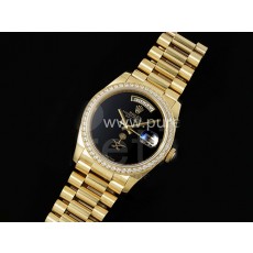 [ROLEX] 로렉스 롤렉스 데이데이트 36mm 옐로우골드 다이아몬드 베젤 블랙 다이얼