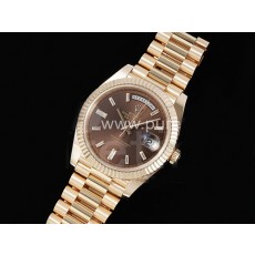 [ROLEX] 로렉스 롤렉스 데이데이트 228235 40mm 로즈골드 크리스탈 마커 브라운 다이얼
