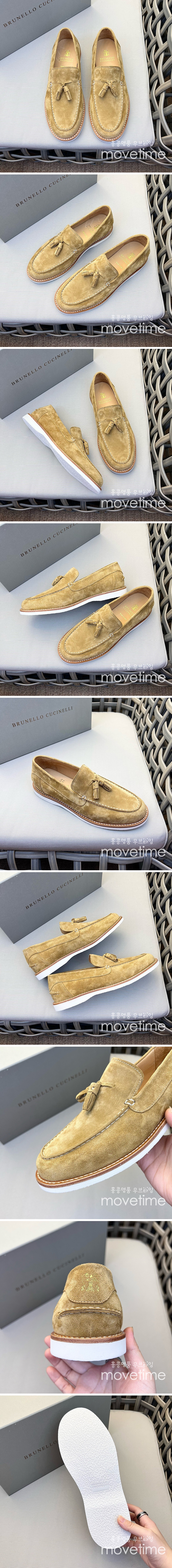 [홍콩명품.Brunello Cucinelli ] 브루넬로쿠치넬리 24SS 로고 레더 가죽 로퍼 (카라멜), SE2607, S2, 홍콩명품쇼핑몰,무브타임,악세사리,잡화,생활용품