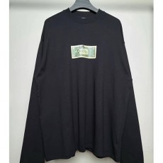 [홍콩명품.VETEMENTS] 베트멍 24SS 로고 달러 프린트 긴팔 티셔츠 (블랙), BM12096, VT, 홍콩명품의류,구매대행,온라인명품