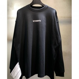 [홍콩명품.VETEMENTS] 베트멍 24SS 로고 프린트 긴팔 티셔츠 (블랙), BM12100, VT, 홍콩명품의류,구매대행,온라인명품