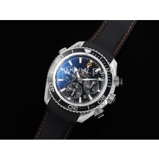 [홍콩명품시계.OMEGA] 오메가 시마스터 크로노 43mm 블랙 베젤 블랙 다이얼 고무스트랩 오렌지 라인