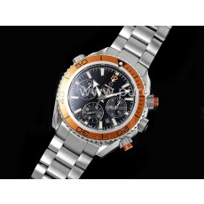 [홍콩명품시계.OMEGA] 오메가 시마스터 크로노 43mm 오렌지 베젤 블랙 다이얼 메탈스트랩