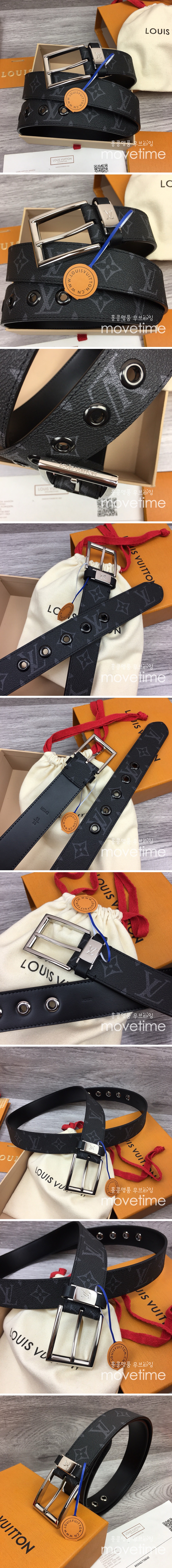 [홍콩명품.LOUIS VUITTON] 루이비통 24SS 로고 모노그램 가죽 벨트 (은장-블랙), BT1140, 3.5cm, MR, 명품레플리카,인터넷쇼핑몰,남자명품,해외직구