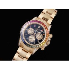 [홍콩명품시계.ROLEX] 로렉스 롤렉스 데이토나 116595 로즈골드 레인바우 크리스탈 베젤 블랙 다이얼