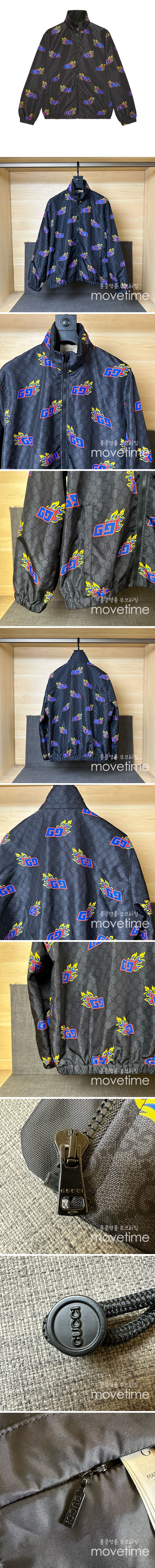 [홍콩명품.Gucci] 구찌 24SS 로고 그래픽 바람막이 자켓 (블랙), BM12842, JU, 홍콩명품의류,구매대행,온라인명품