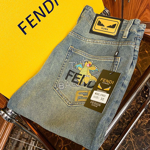 [홍콩명품,FENDI] 펜디 24SS 로고 데님 팬츠 진 청바지, BM12889, S1F, 홍콩명품의류,구매대행,온라인명품