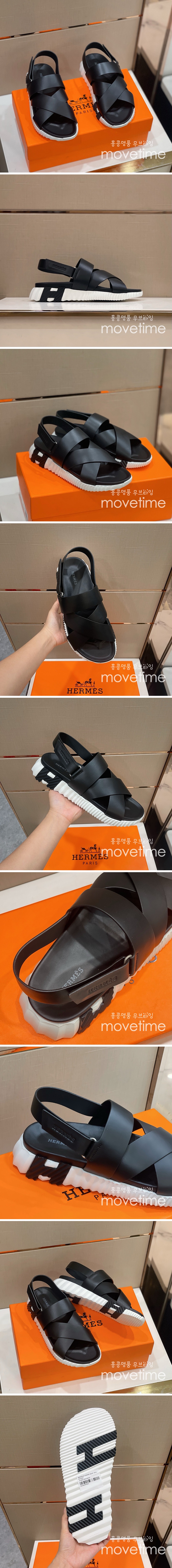 [홍콩명품.Hermes] 에르메스 24SS 로고 Electric 레더 가죽 슬리퍼 샌들 (블랙), SE2754, S6, 명품스니커즈,운동화,구두,로퍼,하이탑,신발