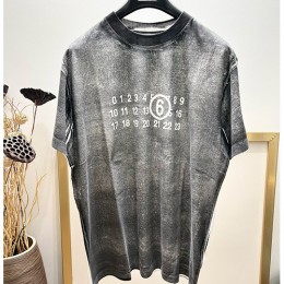 [홍콩명품.Maison Margiela] 메종마르지엘라 24SS 로고 워싱 반팔 티셔츠 (그레이), BM13076, YS, 홍콩명품의류,구매대행,온라인명품