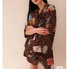 [홍콩명품.LOUIS VUITTON] 루이비통 24SS 로고 모노그램 반팔 남방 셔츠 1AFL76 + 쇼츠 반바지 상하의 세트 (브라운), BM14156, TOP, 홍콩명품의류,구매대행,온라인명품
