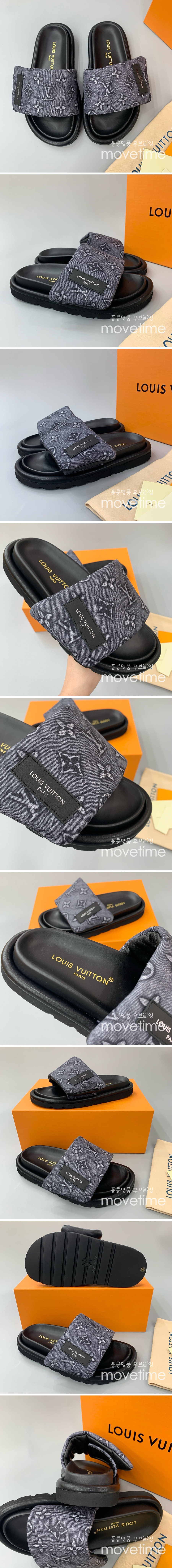 [홍콩명품.LOUIS VUITTON] 루이비통 24SS 로고 모노그램 샌들 슬리퍼 (그레이-블랙), SE3200, PMD, 명품스니커즈,운동화,구두,로퍼,하이탑,신발