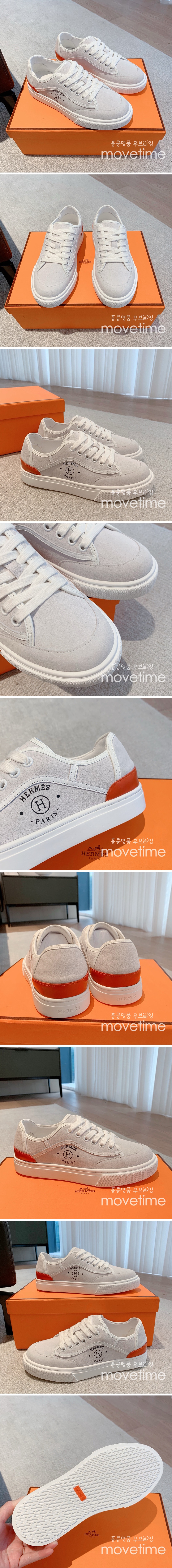 [홍콩명품.Hermes] 에르메스 23SS 로고 레더 가죽 레이어드 스니커즈 운동화 (화이트), SE3262, S3, 명품스니커즈,운동화,구두,로퍼,하이탑,신발