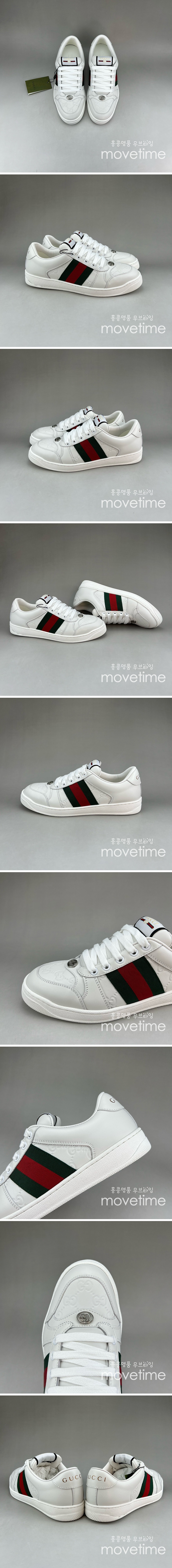 [홍콩명품.Gucci] 구찌 24SS 로고 스크리너 레더 가죽 스니커즈 운동화 (화이트), SE3274, S3, 명품스니커즈,운동화,구두,로퍼,하이탑,신발