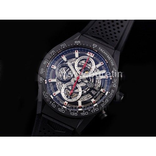 [홍콩명품시계.TAGHEUER] 태그호이어 칼리버 휴어 01 43mm 블랙 세라믹 스켈레톤 다이얼 고무밴드, 남자명품시계,워치,중년남자,SA,명품시계,손목시계